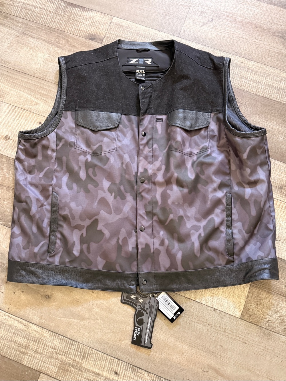 ZR1 Men’s Black & Gray Camo Vest 4X